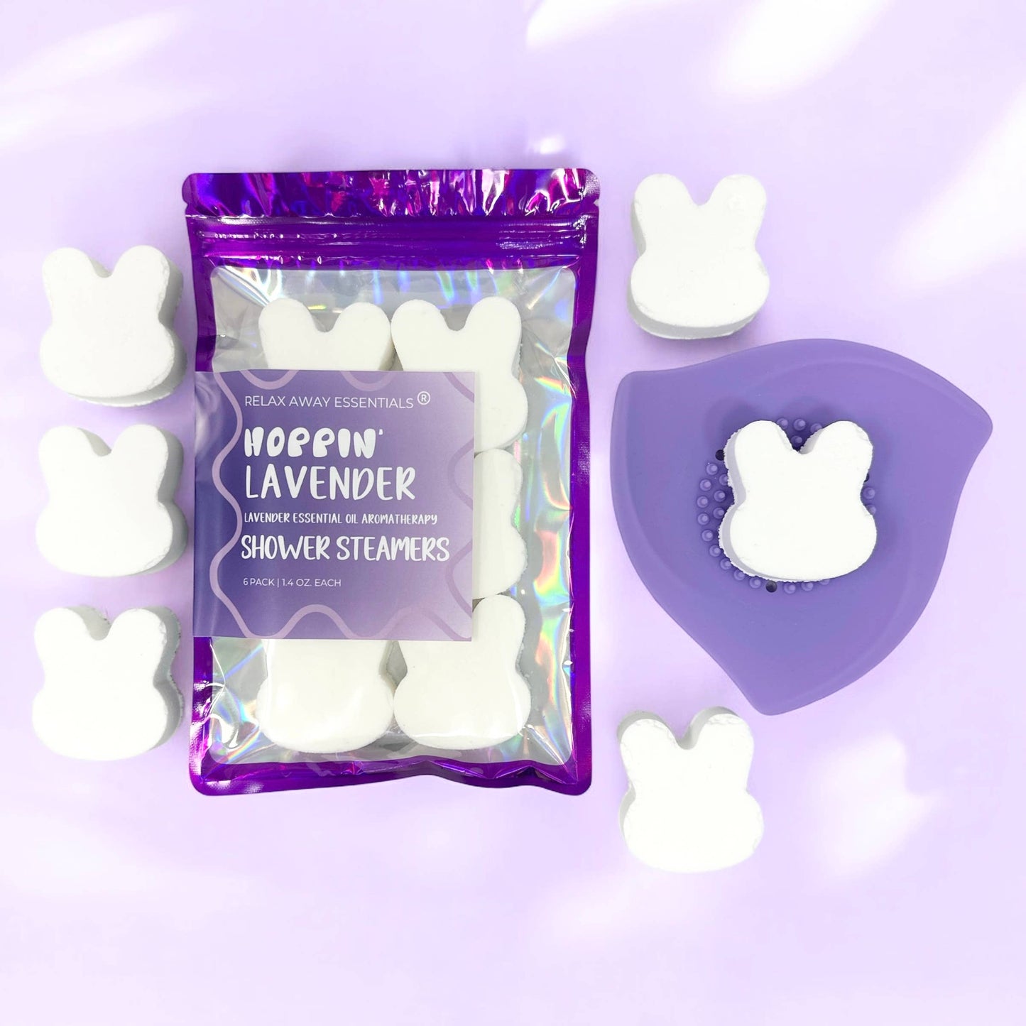 Bunny Shower Steamers 6 Pack - Easter Shower Steamers: Lavender