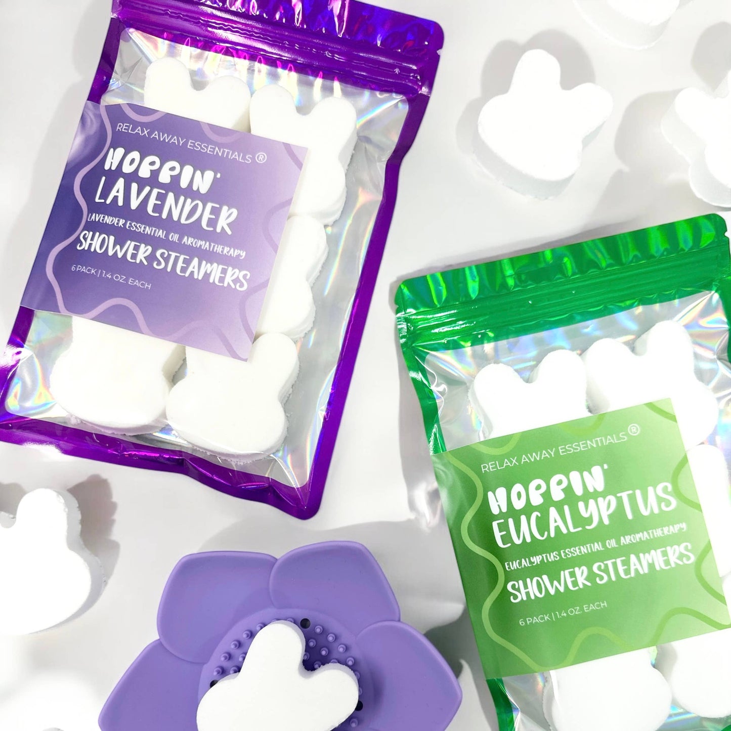 Bunny Shower Steamers 6 Pack - Easter Shower Steamers: Lavender