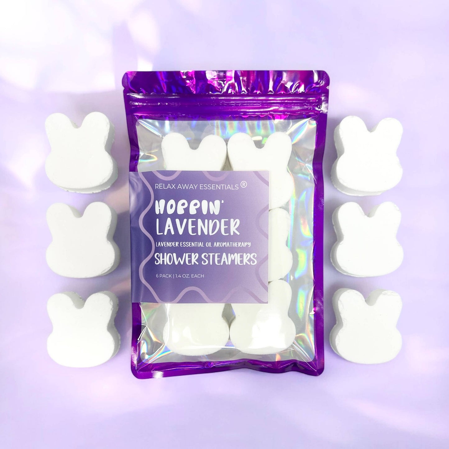 Bunny Shower Steamers 6 Pack - Easter Shower Steamers: Lavender