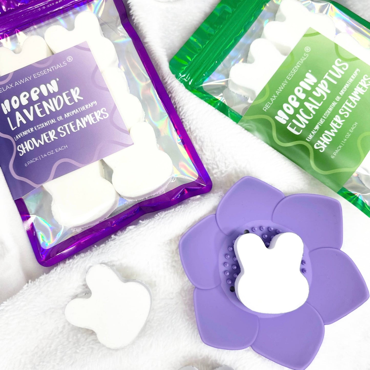 Bunny Shower Steamers 6 Pack - Easter Shower Steamers: Lavender