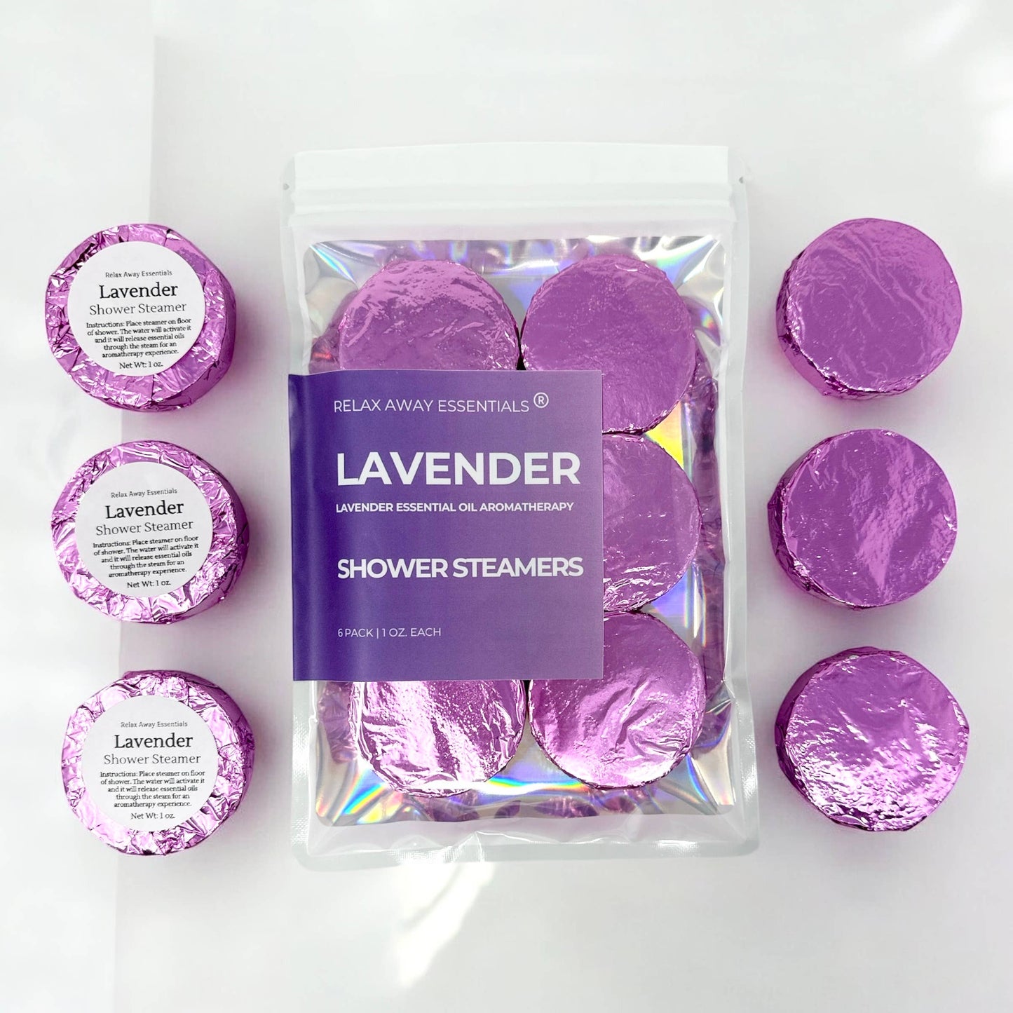 Lavender Shower Steamers 6 Pack - Made in USA